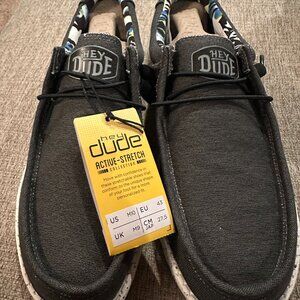 HEY DUDE WALLY STRETCH CANVAS BLACK 10